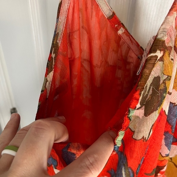 Abercrombie & Fitch Floral Fitted Waist Rope Spaghetti Strap Beaded Tank Top. - Picture 7 of 12